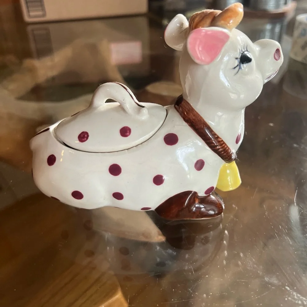 Whimsical Polka Dot Cow Creamer
